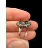 Silberring mit facettierte Moldavite und Zirkone Größe 50