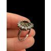 Silberring mit facettierte Moldavite und Zirkone Größe 50