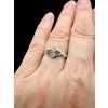 Silberring mit facettierte Moldavite und Zirkone Größe 59