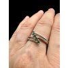 Silberring mit facettierte Moldavite Größe 59
