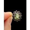 Silberring mit facettierte Moldavite und Granate Größe 54