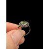Silver ring with faceted moldavites and garnets size 54