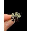 Silver ring with faceted moldavites and garnets size 53