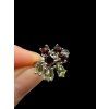 Silberring mit facettierte Moldavite und Granate Größe 53