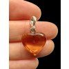 Silver amber pendant