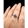 Silver ring with faceted moldavites and garnets size 60