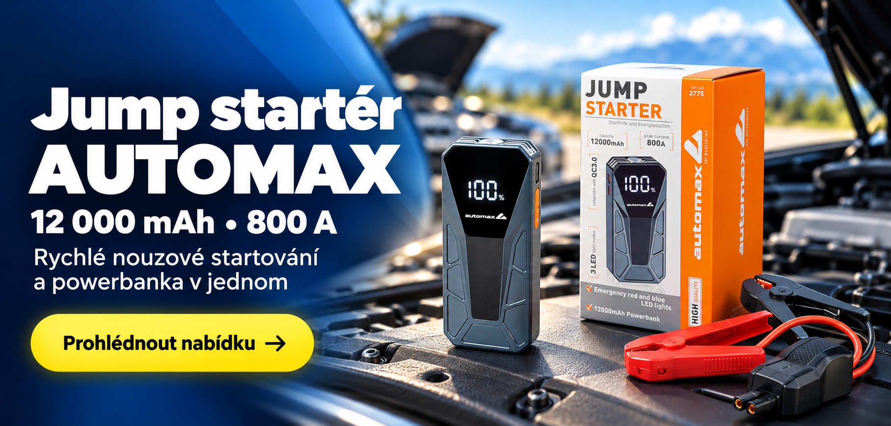 Jump startér 12 000 mAh