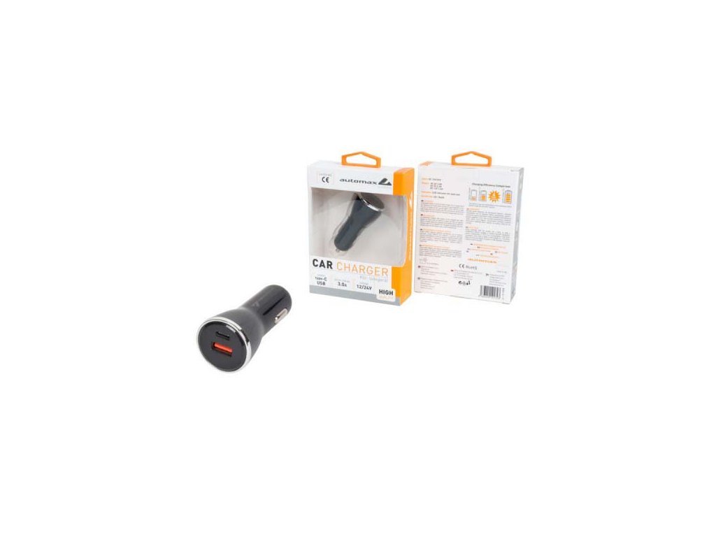USB nabíječka 12V/24V, 3,1A  type C NEW