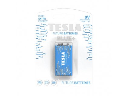 TESLA 9V BLUE+ Zinc Carbon 1 ks blistr 6F22 NEW