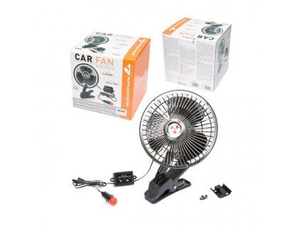 Ventilátor do auta AUTOMAX 12 V, kovový, s klipem