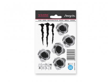 Samolepka AVISA - Střelné díry+Monster