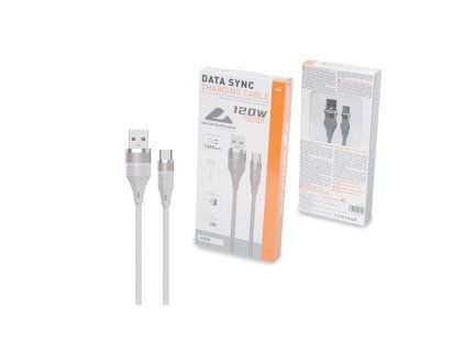USB-A/USB-C kabel 1,2 m – 120 W, 5 A, šedý