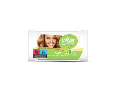 Vlhčené ubrousky AREON WET WIPES MON - FACE OLIVE vit.E 15 ks