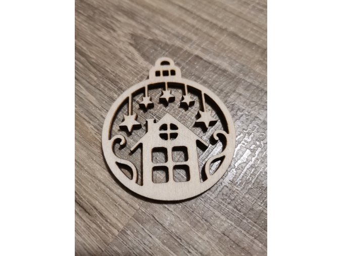 Dřevěná vánoční ozdoba č.14 - domeček