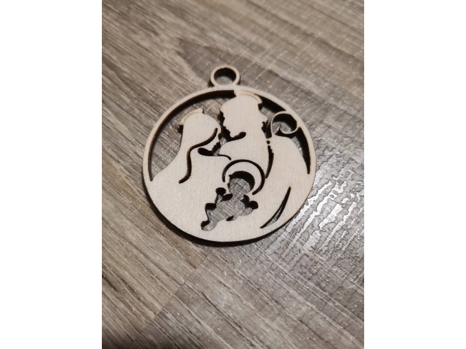 Dřevěná vánoční ozdoba č.19 - Ježíšek