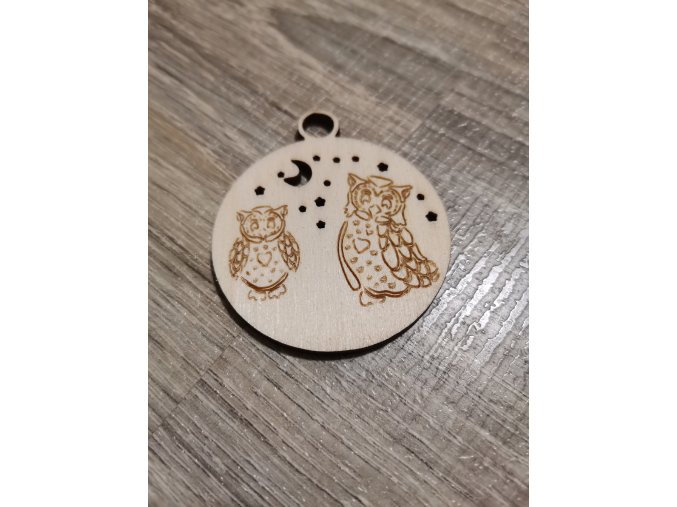 Dřevěná vánoční ozdoba č.24 - Sova