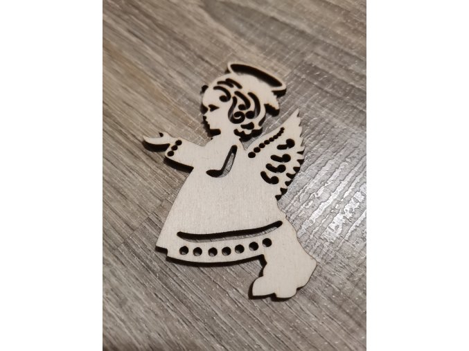 Dřevěná vánoční ozdoba č.28 - andílek