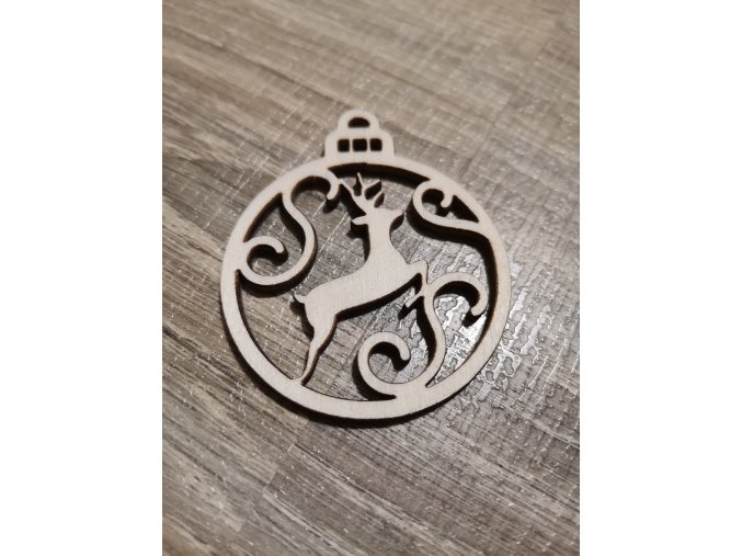 Dřevěná vánoční ozdoba č.05 - Jelen