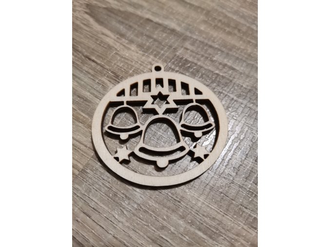 Dřevěná vánoční ozdoba č.06 - zvonky