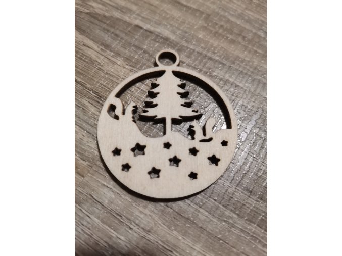 Dřevěná vánoční ozdoba č.07 - Stromek