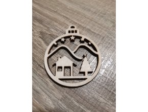 Dřevěná vánoční ozdoba č.15 - domeček