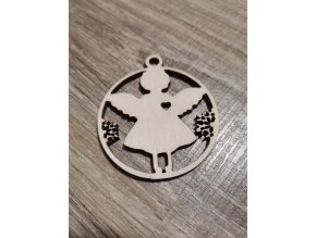 Dřevěná vánoční ozdoba č.16 - andělíček