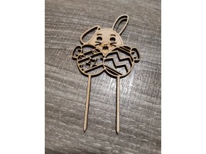 Dřevěný velikonoční zápich č.03 - zajíček a kraslice