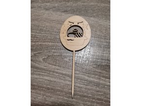 Dřevěný velikonoční zápich č.07 - kraslice s košíčkem