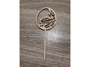 Dřevěný velikonoční zápich č.08 - zdobená kraslice