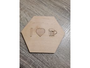 Podtácek šestihran I love pivo