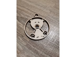 Dřevěná vánoční ozdoba č.04 - medvídek