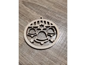 Dřevěná vánoční ozdoba č.06 - zvonky