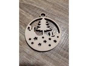 Dřevěná vánoční ozdoba č.07 - Stromek