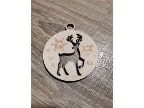 Dřevěná vánoční ozdoba č.08 - Jelen