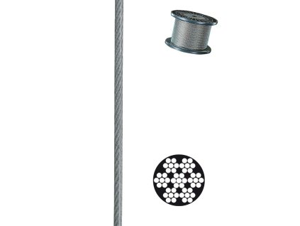 ocelove lano din 3055 konstrukce 6x7 poplastovane 4/5mm