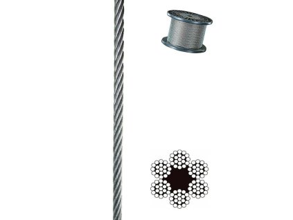 ocelove lano din 3060 konstrukce 6x19 fc 8mm zn