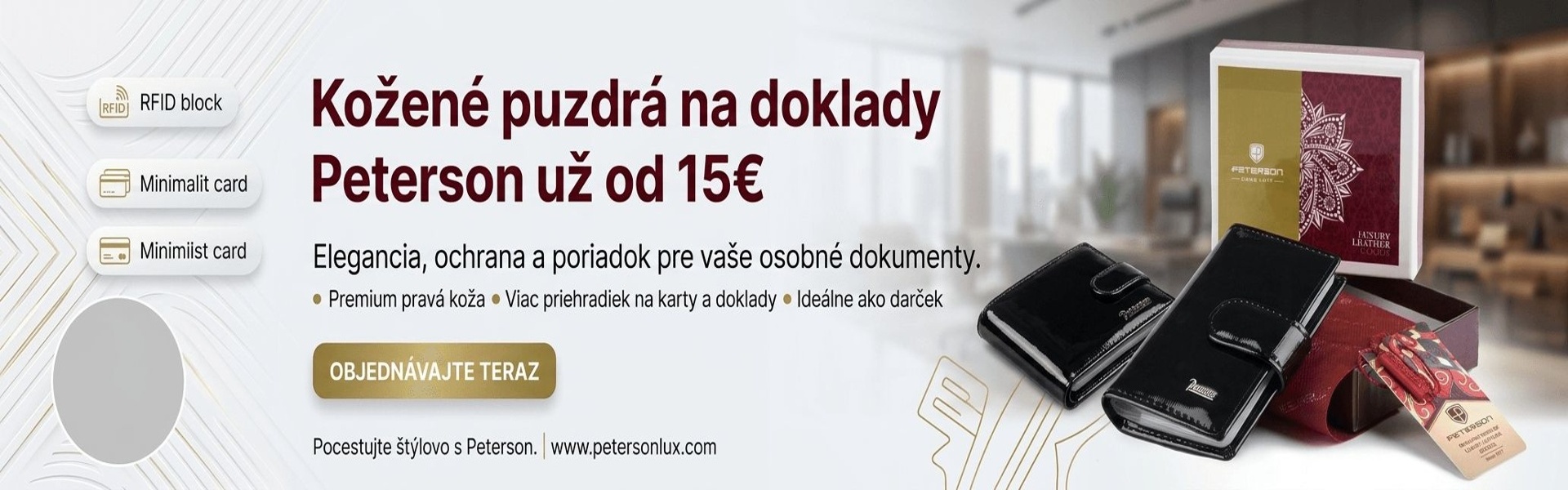 Kožené puzdro na doklady