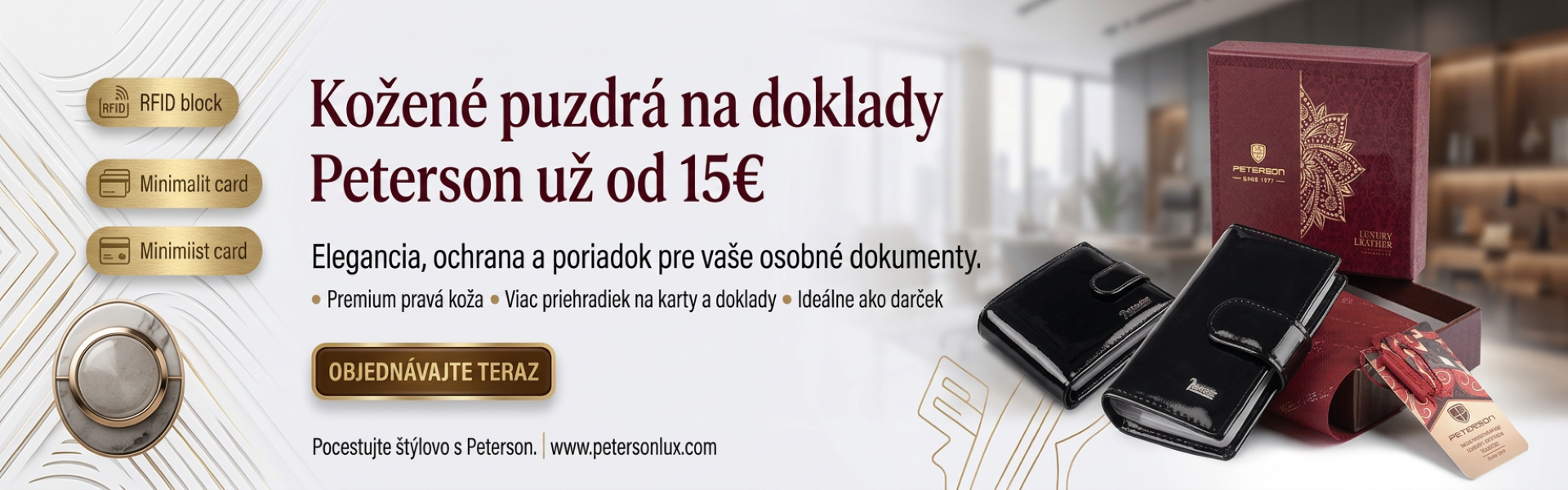 Kožené puzdro na doklady