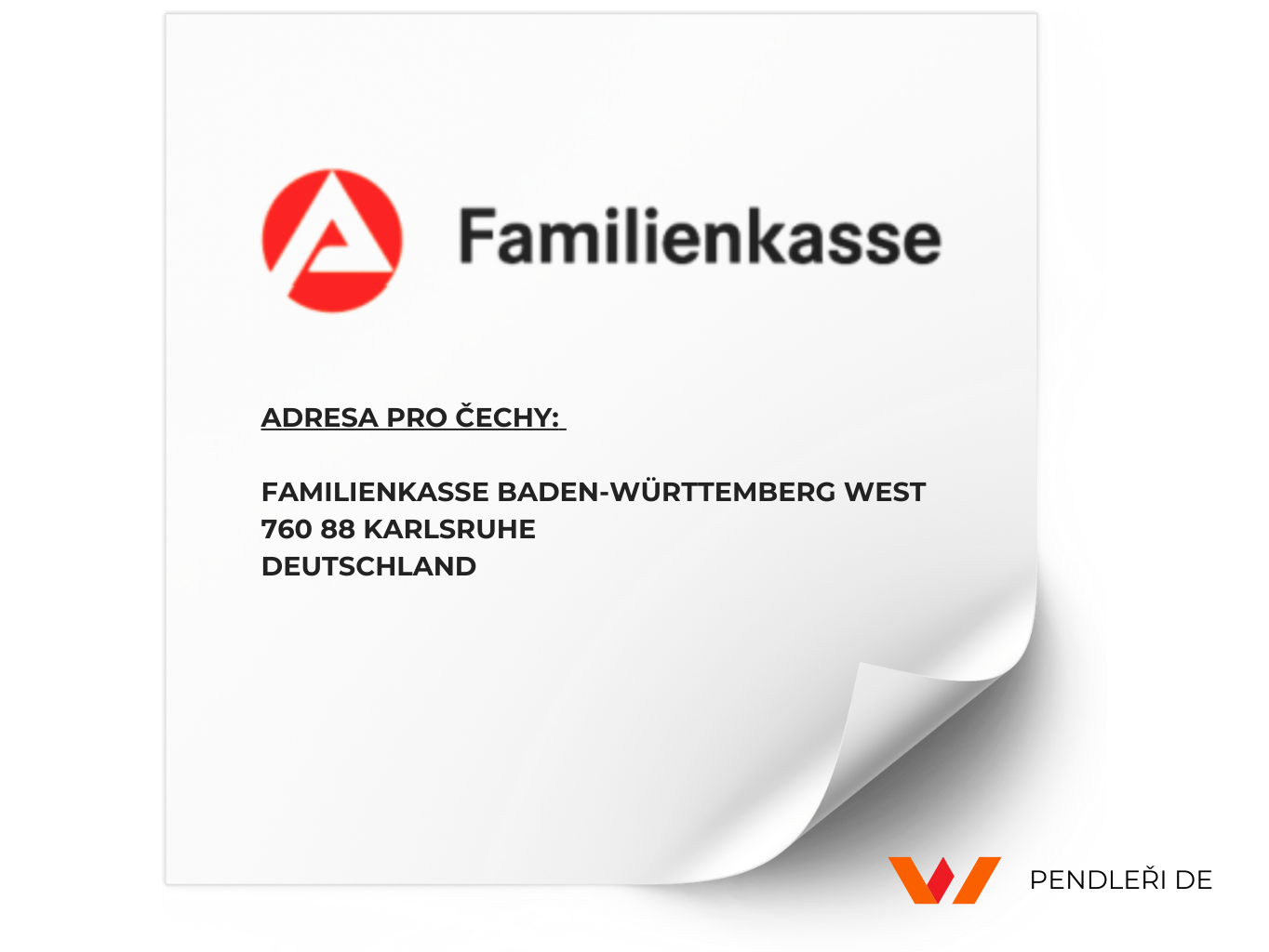 Adresa na Familienkasse + e-mailová adresa