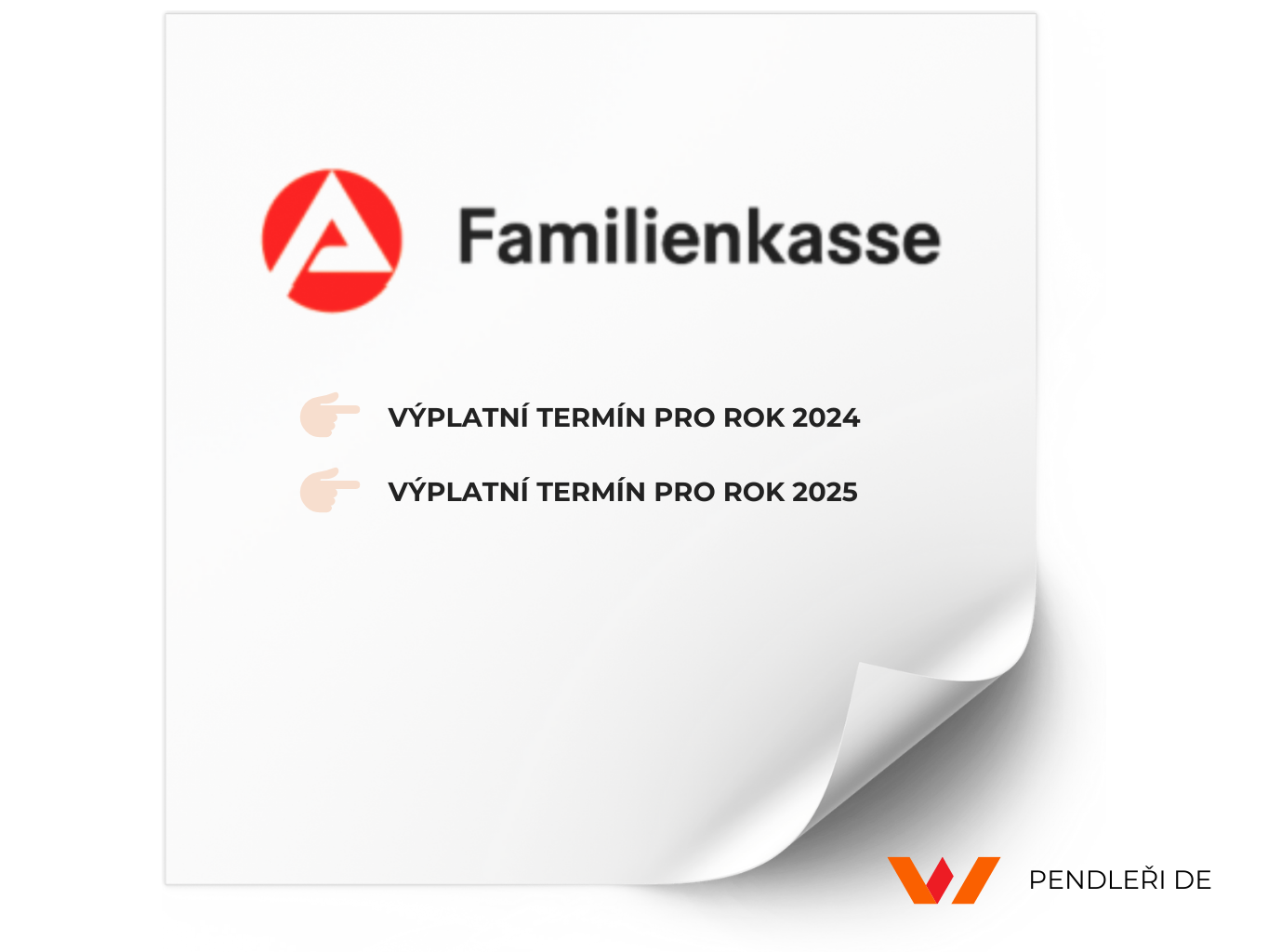 Kindergeld výplatní termín 2024 a 2025