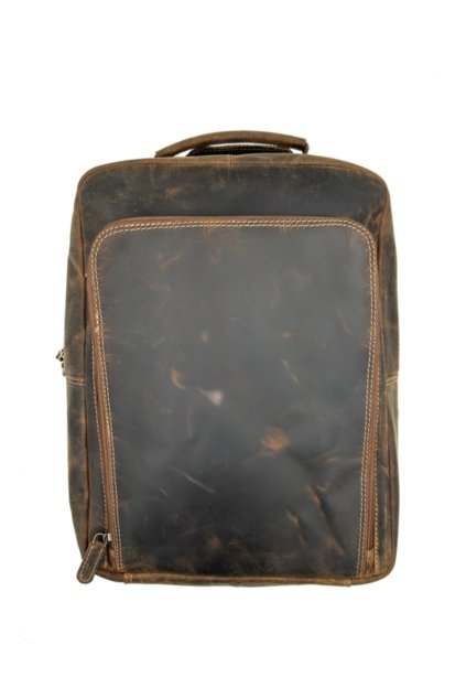 Kožený unisex střední světle hnědý batoh 834