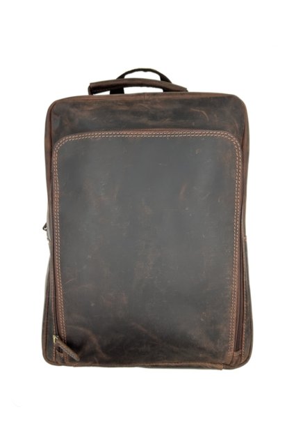 Kožený unisex střední hnědý batoh 834-1
