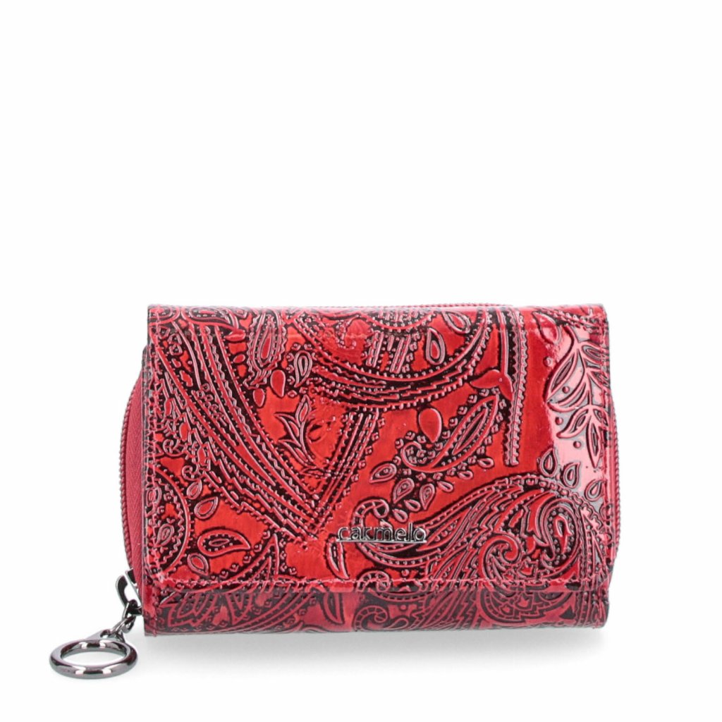 Kožená peněženka s motivem Carmelo červená  2105 Q CV
