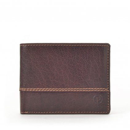 Kožená peněženka moderní Poyem hnědá  5222 Poyem H
