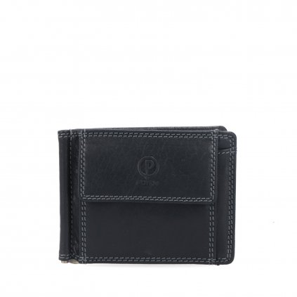 Kožená peněženka prostorná Poyem černá  5210 Poyem C