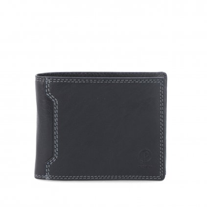 Kožená peněženka na šířku Poyem černá  5206 Poyem C