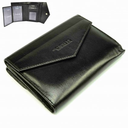 Černá kožená dámská peněženka
