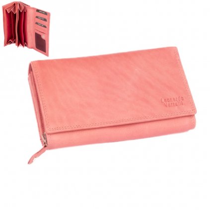 Dámská luxusní peněženka kožená růžová 30 678 01