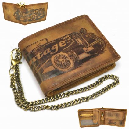 Pánská kožená peněženka s řetězem