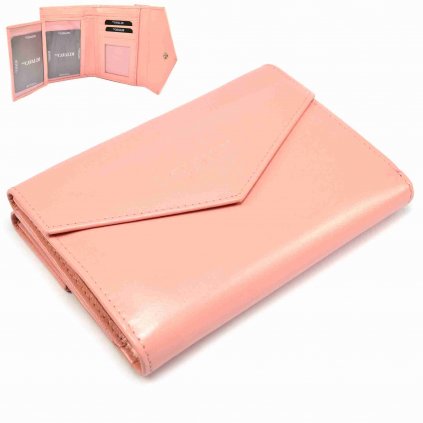 Růžová dámská peněženka kožená